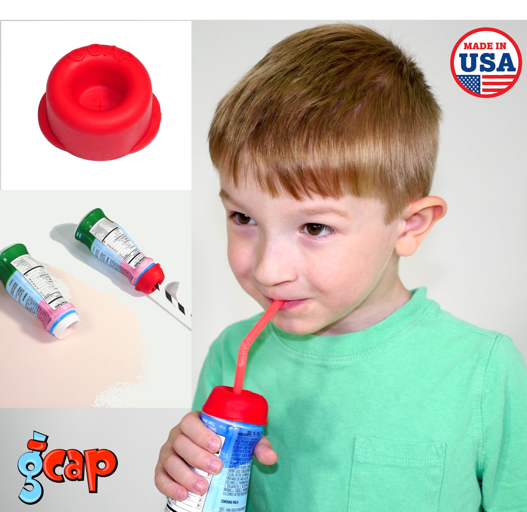 GCap Universal Spill Proof Bottle Cap for Kids Drinks