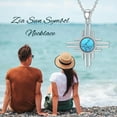 thumbnail image 6 of Zia Sun Symbol Necklace for Women 925 Sterling Silver Genuine Turquoise Sun Pendant New Mexico Jewelry Birthday Christmas Gift for Mom Wife Girlfriend, 6 of 8