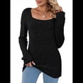 thumbnail image 1 of Camisas de Larga para Mujer, Suéter Tipo Túnica con Cuello Redondo, Corte Informal, para Negocios, Otoño, Suéteres Ligeros Negro S, 1 of 8