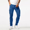 thumbnail image 5 of MNCEKFOD Mens Jeans Mid Waisted Trendy Slim Fit Ripped Jeans Stretchy with Pockets Relaxed Fit Trousers Dark Blue L, 5 of 5