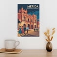thumbnail image 3 of Vintage Retro Travel Poster Wall Art Museo Casa De Montejo Merida Mexico Colonial Evening Twilight Scene Print Print Poster, 3 of 8