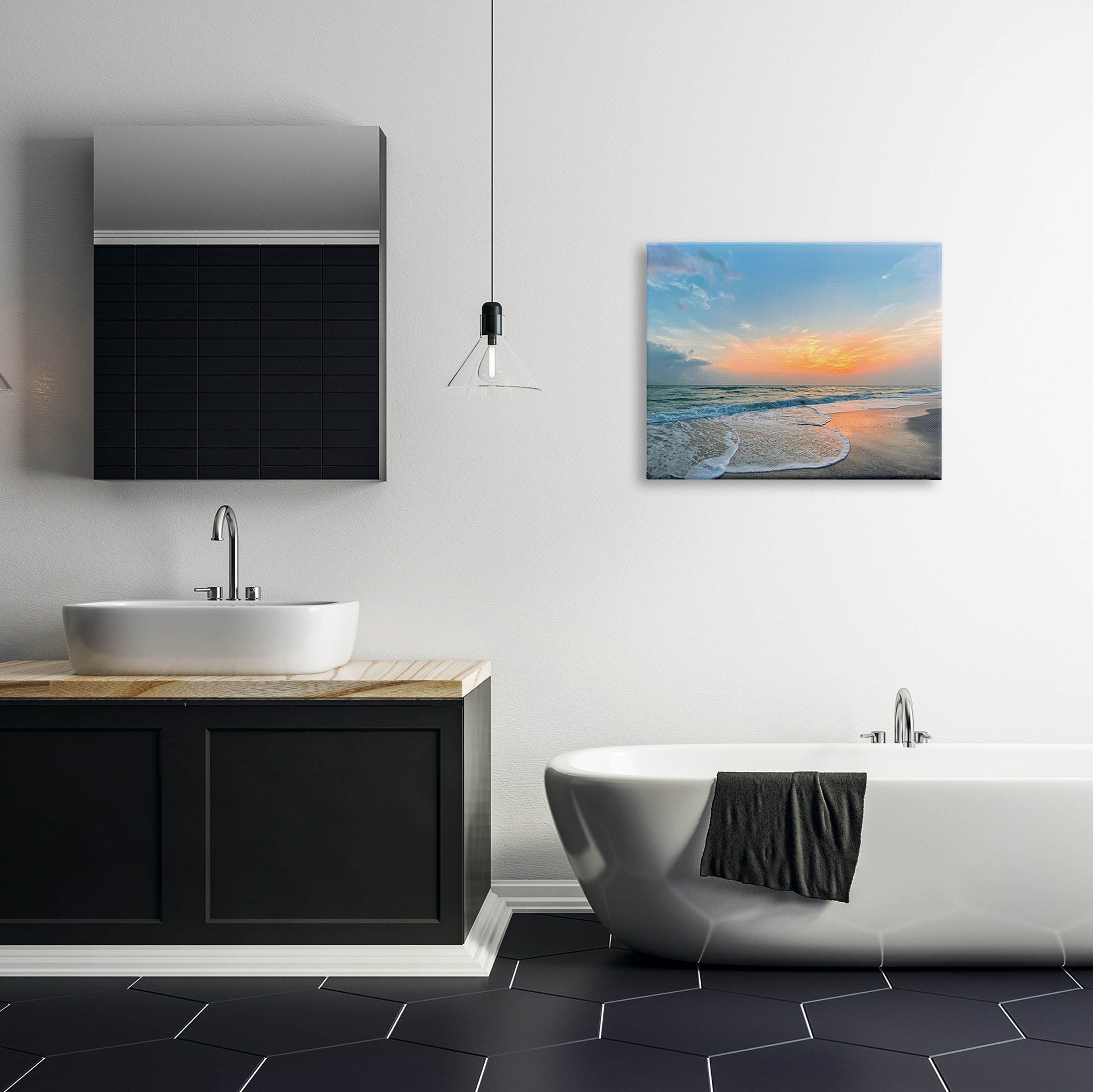 Stupell Industries Layered Beach Foam Sunrise Photograph Gallery Wrapped Canvas Print Wall Art, Design by Mary Lou Photography