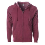 Global Blank Lightweight Zip Up Hoodies Men Extra Soft Fleece Hooded Sweatshirt ,Crimson,XX Large