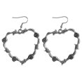 thumbnail image 1 of par de pendientes de corazón, pendientes colgantes con forma de corazón, aros de flores, pendientes colgantes para mujer, 1 of 2