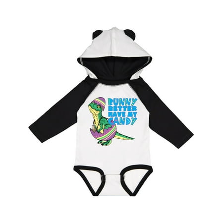 

Inktastic Easter Baby Dino Bunny Better Have my Candy Gift Baby Boy or Baby Girl Long Sleeve Bodysuit