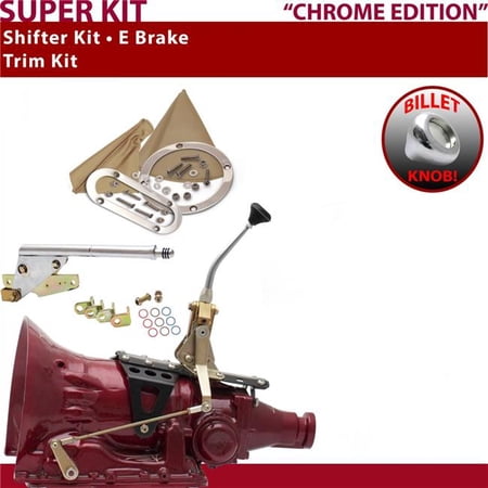 American Shifter TH400 Shifter Kit Chrome 8 in. E Brake Trim Kit for EDBE2