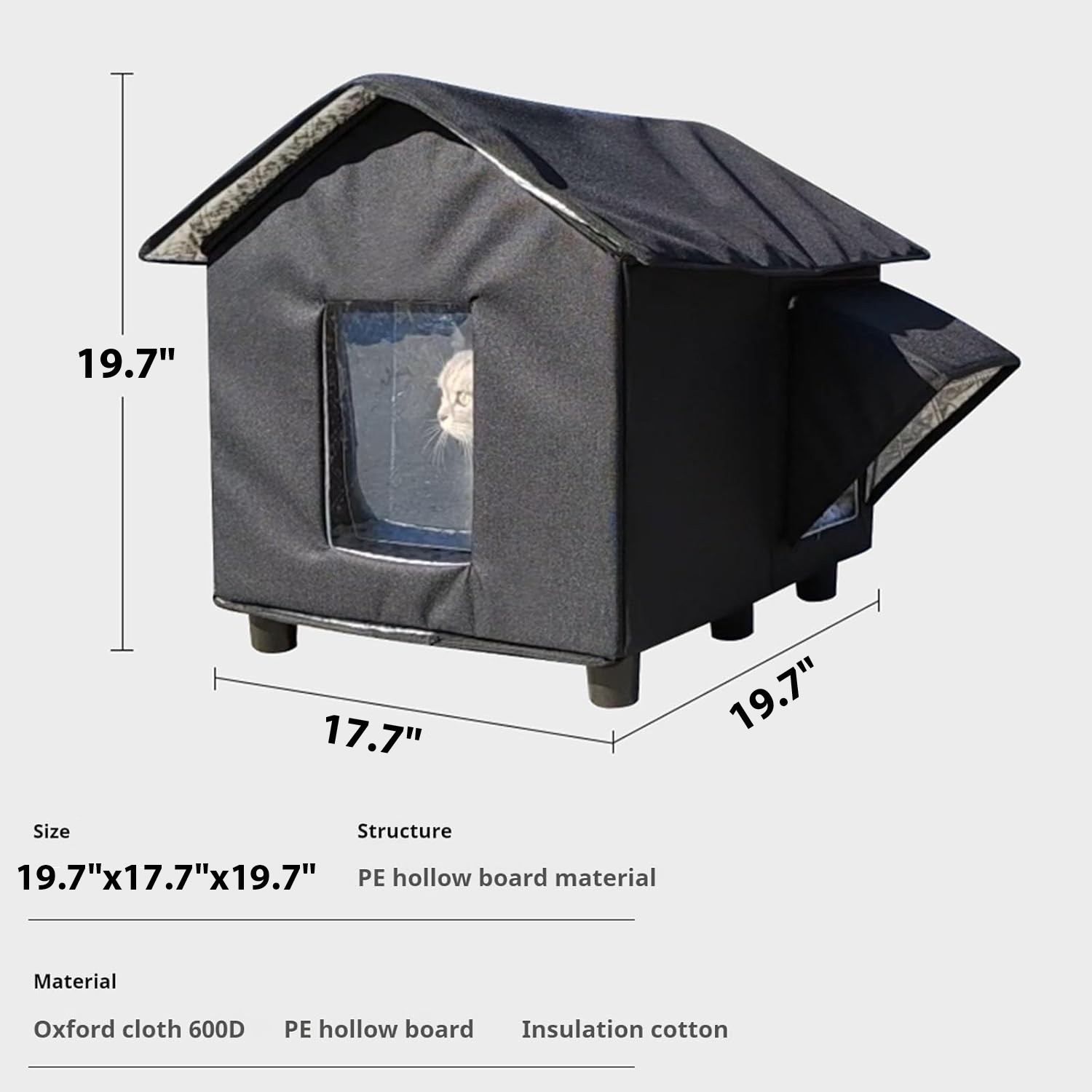 Colourtree Cat House Weatherproof Outdoor with Base,Oxford Fabric Insulated Design–Cat Shelter for Indoor/Outdoor Use, Perfect for Cats Small Dogs,Easy to Assemble
