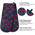 thumbnail image 2 of Yayeee Double Oven Mitt Kitchen Heat Resistant Baking 35" x7" Quilted Cotton Glove, Blue Lobster Pattern, 2 of 6