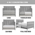 thumbnail image 4 of Oxford Baby Farmington 4-in-1 Convertible Crib, Rustic Gray, Wooden Crib, 4 of 17