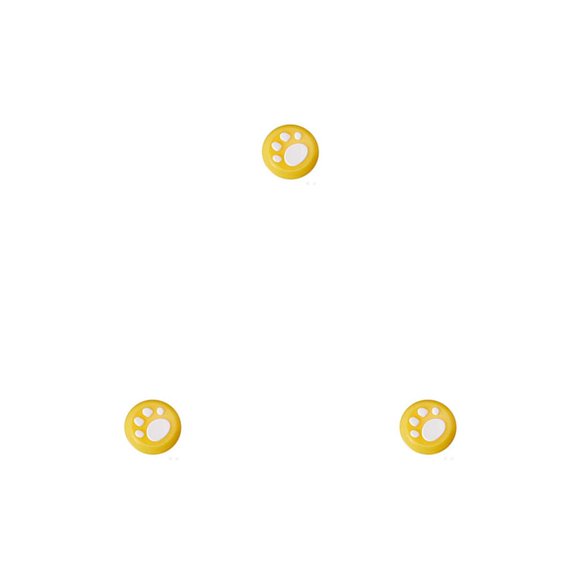 Cateissary Grips Caps Cóncavo Cómodo Antideslizante Cat Paw Shape Reemplazo perfecto Thumbstick Cover para doméstico blanco sobre amarillo Type1 NO1
