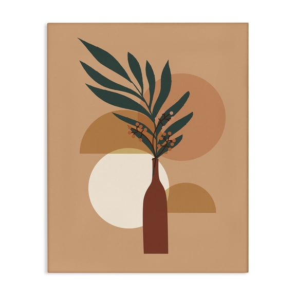 Stupell Industries Modern Botanical Leaf & Shapes Canvas Art, 36 x 48, by Arctic Frame