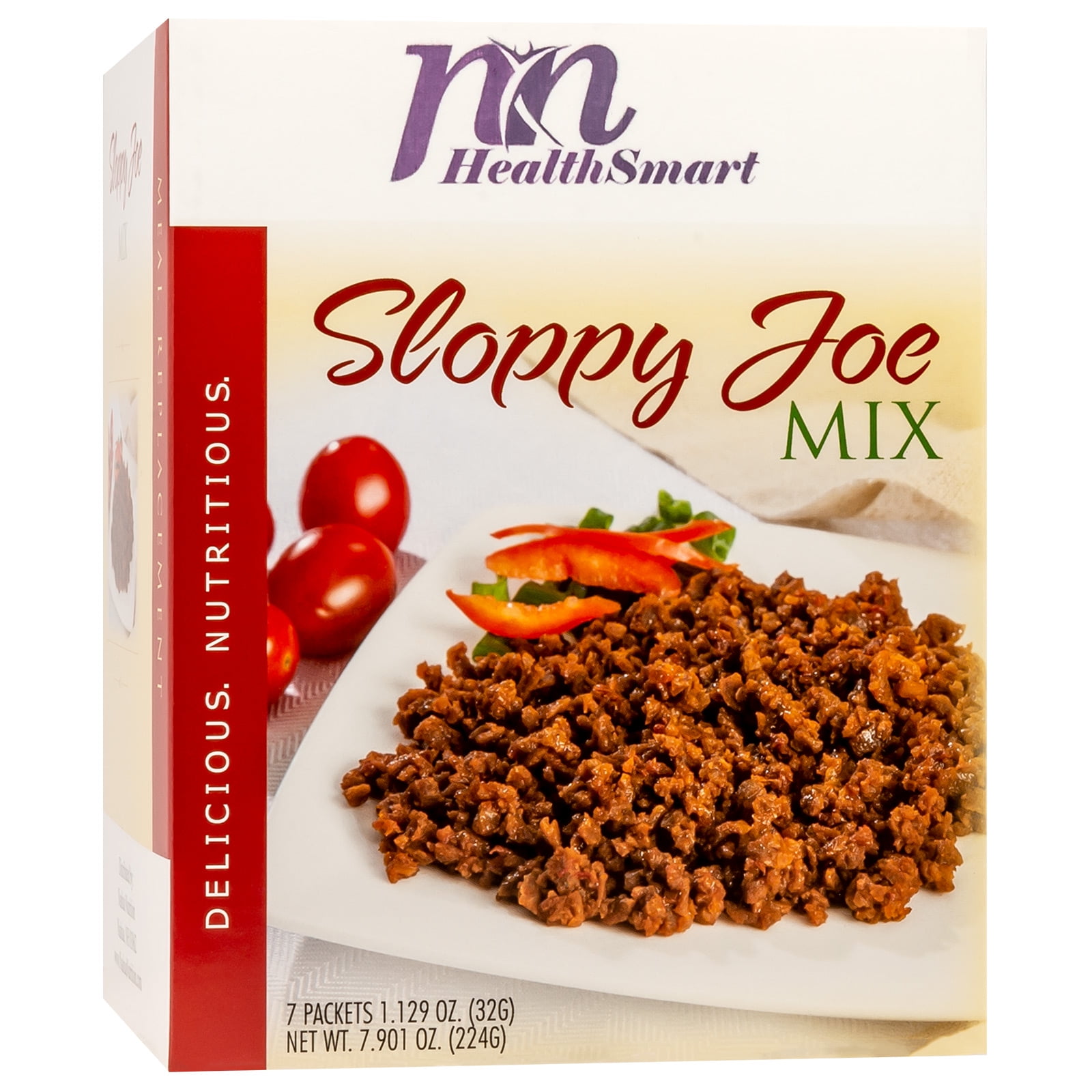 HealthSmart - High Protein Diet Dinner - Sloppy Joe Mix - 15g Protein - Low Calorie - Low Sugar - Low Fat - Gluten Free - 7/Box