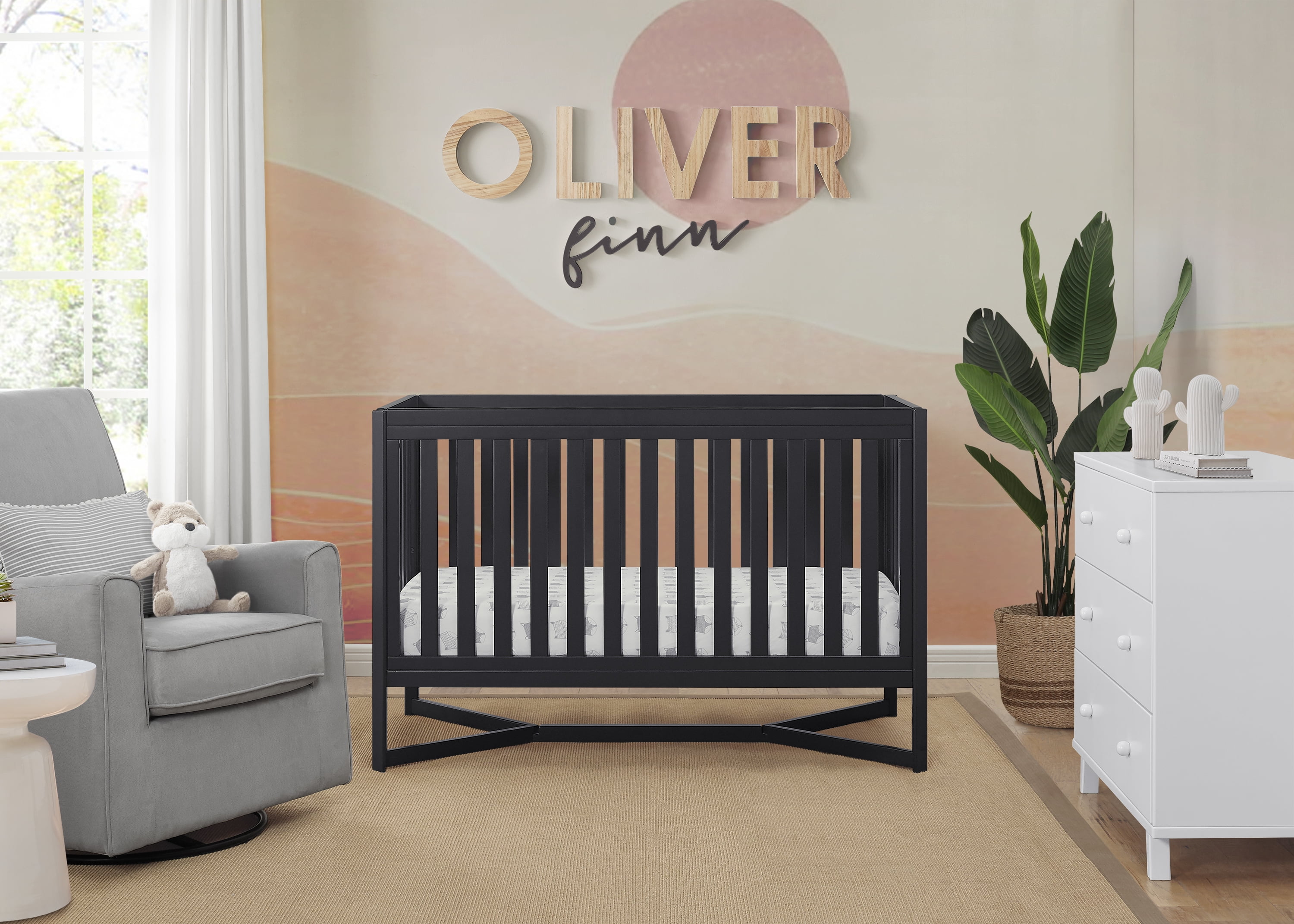 Delta Children Tribeca 4-in-1 Convertible Crib, Midnight Grey