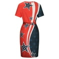 thumbnail image 5 of Edvintorg 4Th Of July Summer Dress Women Summer Print Strap Round Neck Waist Retraction Short Sleeve Dress Dresses Elegant, 5 of 5