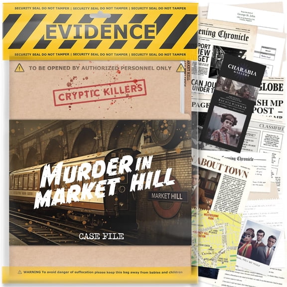 Cryptic Killers Murder Mystery Game - Murder in Market Hill Cold Unsolved Case File Games for Adults