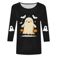 thumbnail image 6 of Godom Fall Round Neck T Shirt Funny Halloween Graphic Tee Casual Family Halloween Tops, 6 of 6