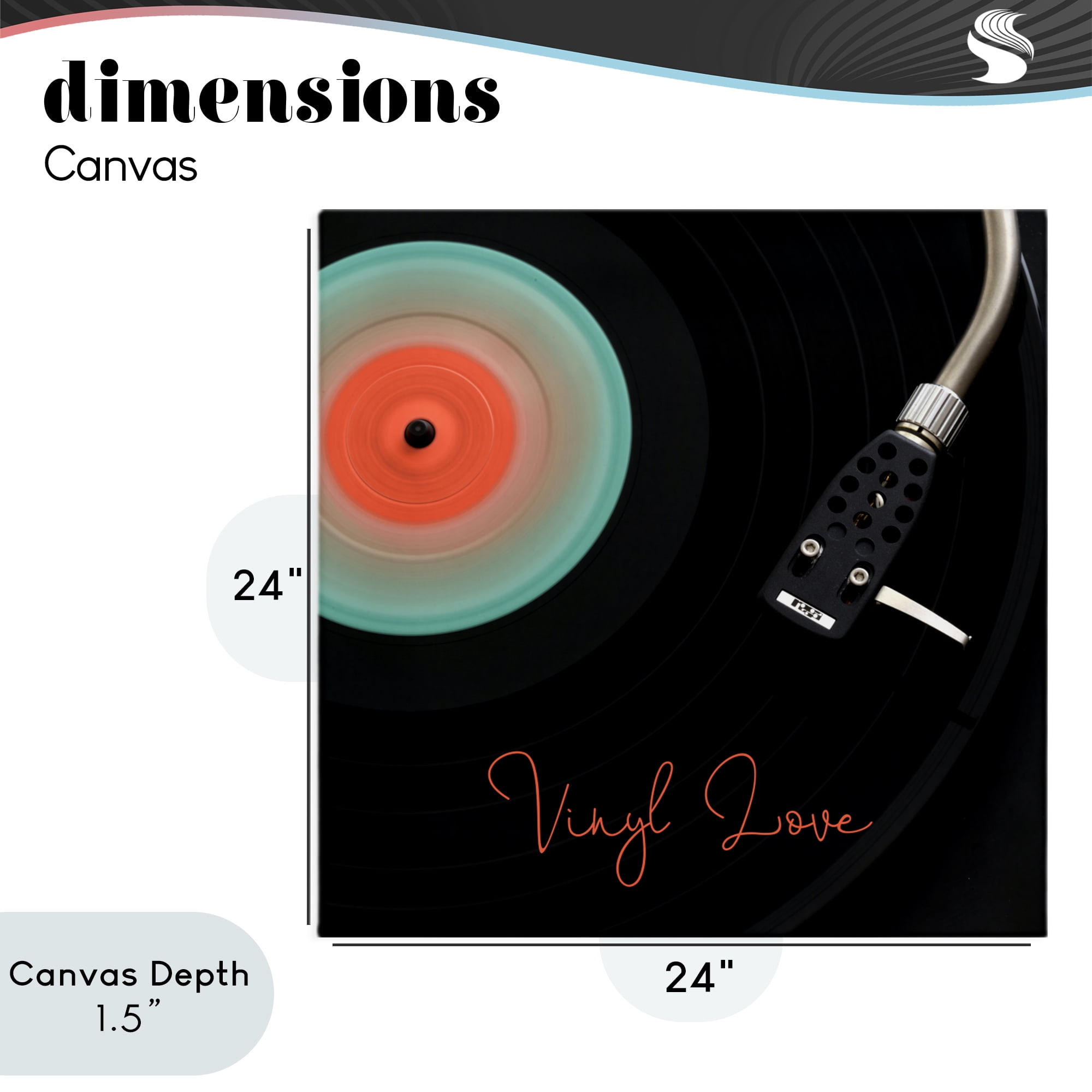 Stupell Industries Spinning Record Vinyl Love Canvas Wall Art, design by Tom Quartermaine