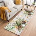 thumbnail image 2 of Mushroom Frog Large Area Rugs for Bedroom Living Room, Non Slip Carpet Bedside Rug, Flowers Butterfly Green Coffee White Wood Rectangular Floor Cover Kitchen Accent Rug 2'x6' for Dining Room/Office, 2 of 9