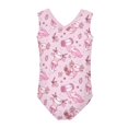 thumbnail image 2 of FOR U DESIGNS Comfortable V Neck Bathing Suit Size 5-6T Quick-Dry V Neck Swimsuit Cute Pink Axolotl Flower Dancing Gymnastics Leotards for Kids Teens Girls, 2 of 8
