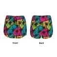 thumbnail image 5 of Picia Hawaii Palms Pattern Women's 2 in 1 Athletic Running Shorts High Waisted Workout Casual Gym Sweat Shorts with Comfy Liner Zipper Pockets-Medium, 5 of 9