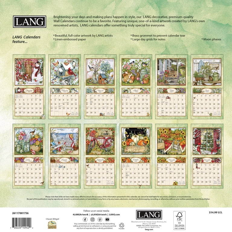 2026 LANG Bountiful Blessings - Spiral Monthly & Weekly Engagement Dia