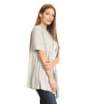 thumbnail image 3 of Women's Jersey Short Sleeve Solid Open Front Draped Casual Work Office Wear Cardigan MADE IN USA (S-3XL), 3 of 5