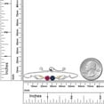 thumbnail image 3 of Gem Stone King 1.17 Ct Round Blue Sapphire Red Ruby 925 Silver and 10K Yellow Gold Lab Grown Diamond Bracelet for Women, 3 of 3