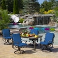 thumbnail image 4 of ARDEN Outdoor Midback Chair Cushion, 18 x 16.5, Rain-Proof, Fade Resistant Cobalt Blue Texture, 4 of 9