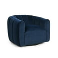 thumbnail image 2 of Noble House Smith New Velvet Dark Blue Modern Swivel Club Chair, 2 of 8