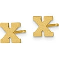 thumbnail image 2 of Ss/Gold Plated Sterling Silver Gold-Plated Brushed Letter X Initial Post Earrings Made In United States -Jewelry By Sweet Pea, 2 of 4