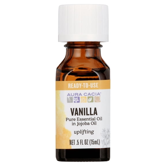 Aura Cacia Pure Essential Oil Vanilla in Jojoba Oil -- 0.5 fl oz