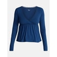 thumbnail image 5 of No Boundaries Babydoll Top with Long Sleeves, Women’s XXS-XXL, 5 of 5