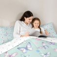 thumbnail image 5 of Feelyou Cute Butterfly Animal Queen Comforter Set for Child, Kawaii Cartoon Flower Bedding Sets, Dreamy Princess Style Reversible Bedding Comforter Set, Breathable Home Decor, 3-Piece, 5 of 8