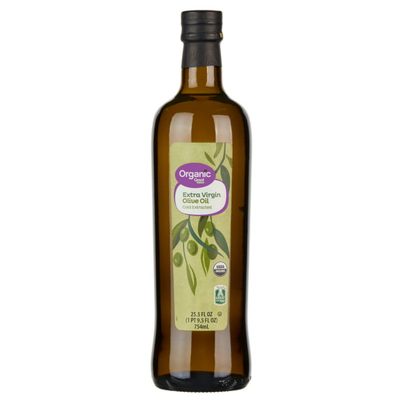 Great Value Organic Extra Virgin Olive Oil, 25.5 fl oz Glass Bottle
