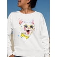 thumbnail image 2 of Funny Cat Watercolor Design. Sweatshirt Women -Image by Shutterstock, Female Small, 2 of 4