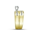 thumbnail image 4 of FB Jewels 14kt Yellow Gold His Hers Round Diamond Solitaire Matching Wedding Set 1/4 Cttw Size 7, 4 of 4