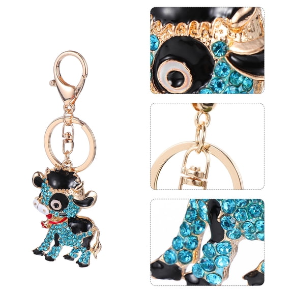 Soimiss 1Pc Alloy Cow Pendant Key Chain Bag Accessory for Stylish Decoration