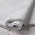thumbnail image 6 of Well Woven | Faux Rabbit Fur Shag Grey | Super Soft | Mat Area Rug 3' Round, 6 of 8