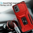 thumbnail image 2 of Phone Case for Motorola Moto G Play 4G 2024 with Sliding Camera Cover, with 360° + 100° Free Rotation Metal Finger Ring Bracket, Fit Magnet Car Mount, 2 In 1 Cover for Moto G Play 4G 2024, Red, 2 of 8