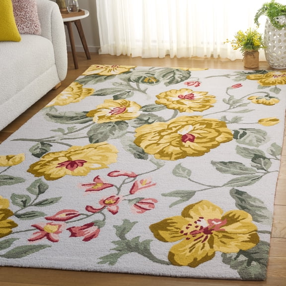 Safavieh Jardin Leland Floral Area Rug, Gold/Sage, 5' x 8'