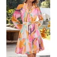 thumbnail image 3 of Vestido ZESICA minivestido floral de manga larga de otoño 2025 para mujer, 3 of 7