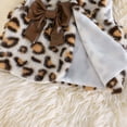 thumbnail image 4 of DHFJKG Girls 4 Piece Outfit Winter Fluffy Leopard Open Front Vest Long Sleeve Ribbed Top With Leather Skirts Beret Hat For Toddler Kid Cozy Outfit, 4 of 6