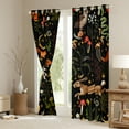 thumbnail image 3 of Manfei Cute Owl Rabbit Black Out Curtains,Rustic Flower Mushroom Curtains Pack of 2 (42x63 Each),Brown Black Green Bedroom Curtains For Girl Kids,Super Cozy Room Decor, 3 of 6