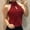 Wine, variant on QHWAUAKFBN T Shirts For Women Trendy Graphic Sleeveless Halter Hollow Shirt Pullover Vest Tshirts Top