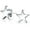 Silver-Tone, variant on Mens A-Z Initial Monogram Patriotic Celestial Star Stud Earrings