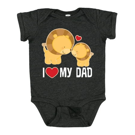 

Inktastic Fathers Day I Love My Dad Boys Lion Gift Baby Boy or Baby Girl Bodysuit