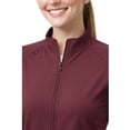 thumbnail image 5 of M&M SCRUBS Women’s Full Zip Scrub Jacket – 4-Way Stretch Warm-Up Jacket with Stand Collar, Moisture-Wicking (Burgundy, X-Small), 5 of 7