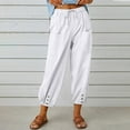 thumbnail image 2 of Kcodviy Women Casual High Waist Flare Dress Pants for Women Business Casual Pants Drawstring Capri Pants Women Casual Pants for Work Out with Pockets Wide Leg Cropped Pants, 2 of 8