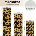 thumbnail image 4 of Black Moon Sunflower Pattern Kitchen Rugs Sets Of 3,Kitchen Runner Rugs Non Skid Washable,Decorative Kitchen Floor Mats for Kitchen,Sink,Laundry,17"x30"+ 17"x47" + 17"x59", 4 of 6