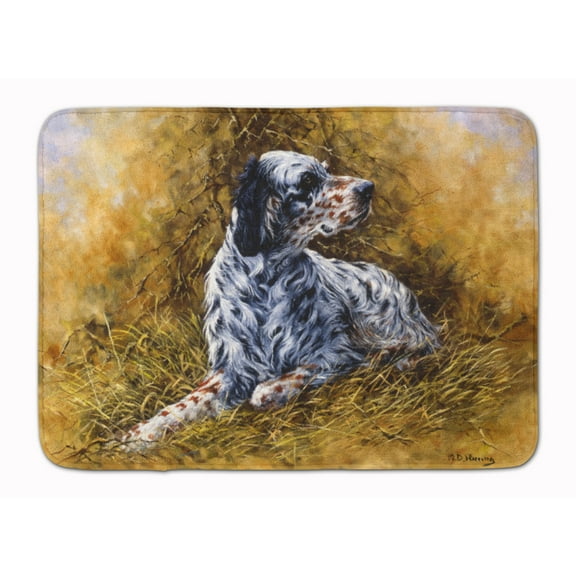 English Setter by Michael Herring Machine Washable Memory Foam Mat